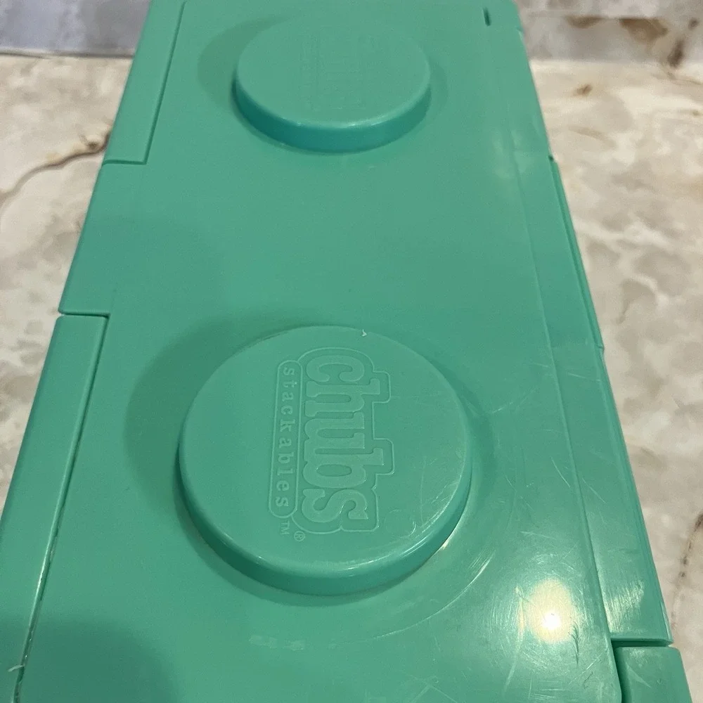 Vintage Chubs Stackables Teal Baby Diaper Wipes Container L&F Products 1990s